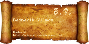 Bednarik Vilmos névjegykártya