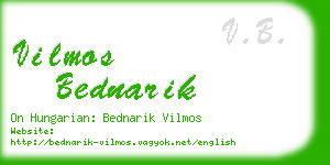 vilmos bednarik business card